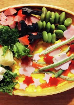 高校生曲げわっぱ、七夕弁当-レシピのメイン写真