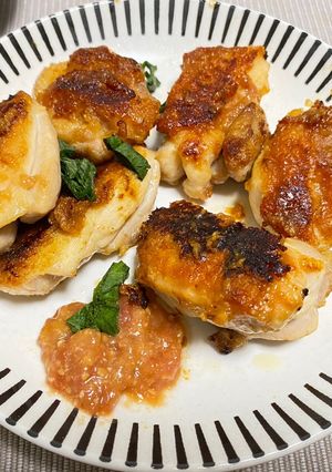 鶏もも肉の梅味噌焼き-レシピのメイン写真