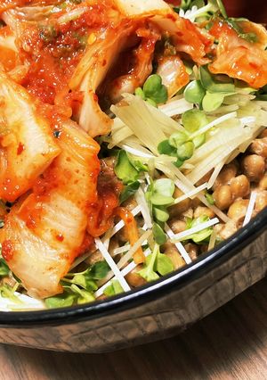 納豆キムチ　カイワレでシャキシャキ-レシピのメイン写真