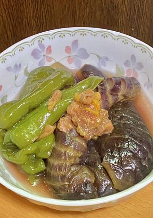 茄子とピーマンの煮浸し・梅肉で-レシピのメイン写真