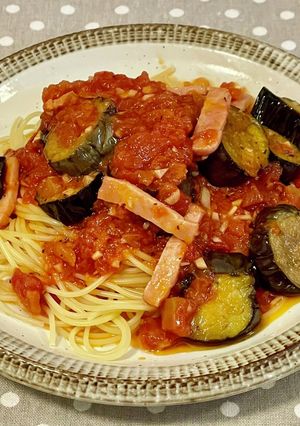 ナスとトマトのパスタ-レシピのメイン写真