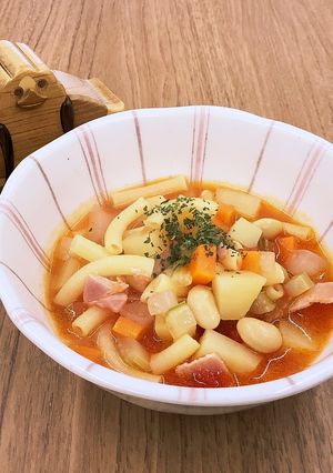 【大崎市】大豆入りミネストローネ【給食】-レシピのメイン写真