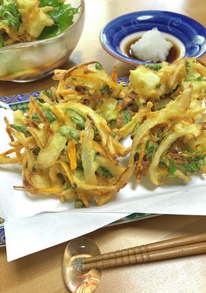米粉でサッパリ　野菜のかきあげ（夏編）-レシピのメイン写真