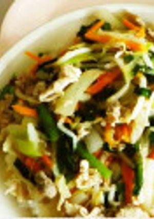 セルフ豚バラねぎ塩丼★宇都宮学校給食-レシピのメイン写真