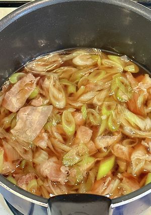 1人分のネギ豚そうめん（熱々つけダレ）-レシピのメイン写真