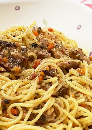 鯖缶と香味野菜のパスタソース絶望風-レシピのメイン写真
