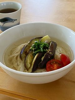 *蒸しなすそうめん*-レシピのメイン写真