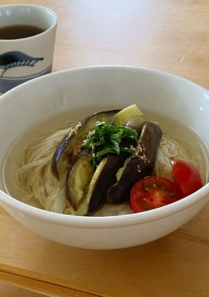*蒸しなすそうめん*-レシピのメイン写真