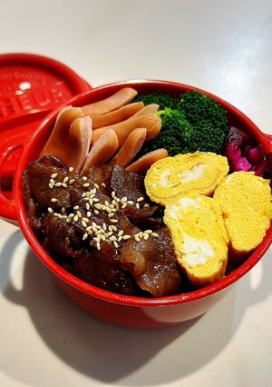 のっけ弁当2023.07.07牛コマ弁当-レシピのメイン写真