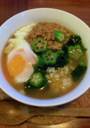 暑い日にサラッと冷やし味噌汁かけ納豆ご飯-レシピのメイン写真
