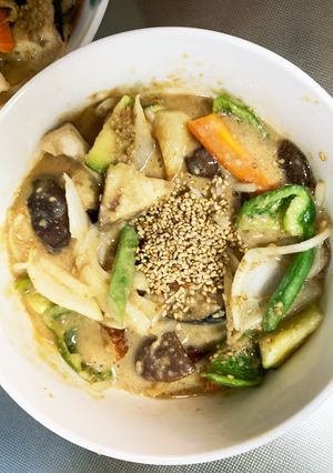 肉無チクワ簡単洋風きな粉味噌鍋味野菜炒め-レシピのメイン写真