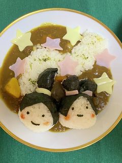 七夕☆おり姫&ひこ星のひき肉カレー-レシピのメイン写真