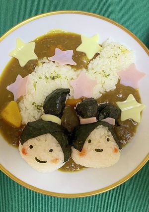 七夕☆おり姫＆ひこ星のひき肉カレー-レシピのメイン写真