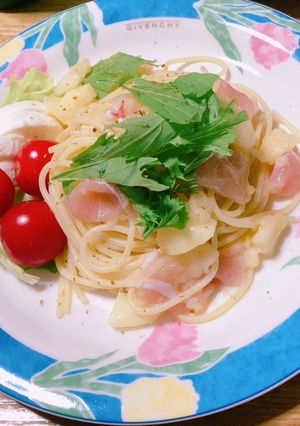 桃と生ハムの冷製パスタ-レシピのメイン写真