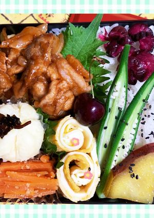 7/8 ﾖｯﾁｬﾝポークチャップ弁当-レシピのメイン写真