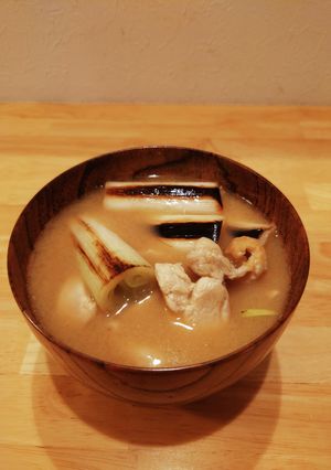 白ねぎと鶏肉のかんたん味噌汁-レシピのメイン写真