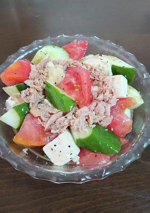 夏野菜と豆腐・ツナのサラダ-レシピのメイン写真