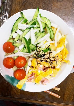 お一人様☆市販の冷やし中華で洋風隠し味-レシピのメイン写真