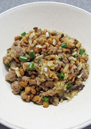 豚ひき肉と納豆の炒めもの-レシピのメイン写真