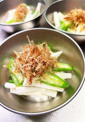 長芋とオクラの白だし和え。山葵効いてます-レシピのメイン写真