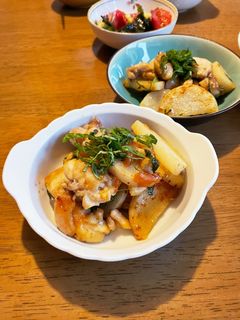 夏にさっぱり!鶏もも長芋の梅ポン紫蘇炒め-レシピのメイン写真