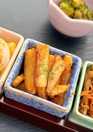 大和芋(山芋、長芋)の麺つゆバター焼き-レシピのメイン写真