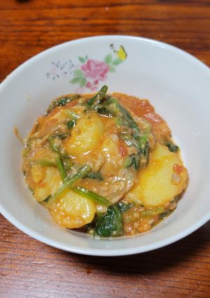 ジャガイモとほうれん草のラザニア風炒め-レシピのメイン写真