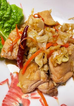鶏肉と人参、キャベツ炒め中華風-レシピのメイン写真