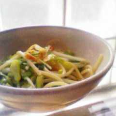 水菜と九条葱の和風パスタ（おかず用）-レシピのメイン写真