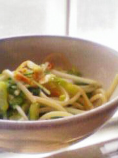 水菜と九条葱の和風パスタ(おかず用)-レシピのメイン写真