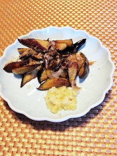 麺つゆで簡単!ナス焼き 生姜添え-レシピのメイン写真