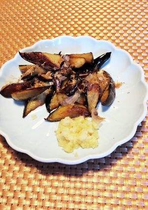 麺つゆで簡単！ナス焼き　生姜添え-レシピのメイン写真