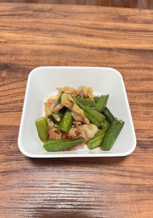 オクラと豚バラ肉のさっぱり炒め-レシピのメイン写真