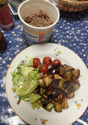 ミンチの炒めと野菜炒め、サラダセット-レシピのメイン写真