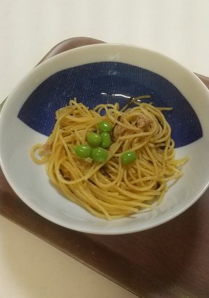ツナと塩昆布と枝豆の和パスタ-レシピのメイン写真
