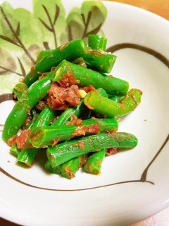 インゲン豆の梅おかか和え-レシピのメイン写真