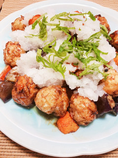 鶏団子と野菜の揚げびたし☆みぞれあえ-レシピのメイン写真