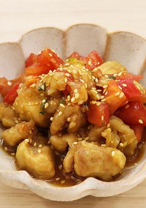 トマト好き必見♡鶏肉とトマトの油淋鶏-レシピのメイン写真