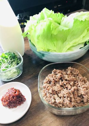 スパイシー！！豚ひき肉のレタス包み♡-レシピのメイン写真