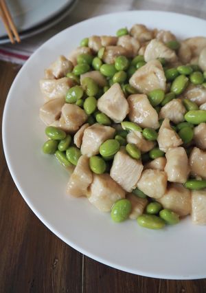 パサつかない！鶏むね肉と枝豆の炒め物-レシピのメイン写真
