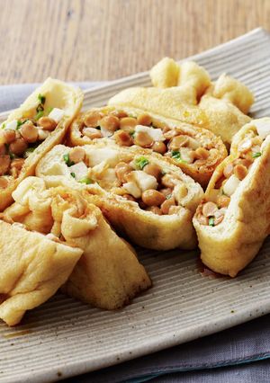 ヘルシー！長芋と納豆の油揚げ焼き-レシピのメイン写真