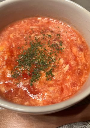 【認知症予防】トマトと卵のとろっとスープ-レシピのメイン写真
