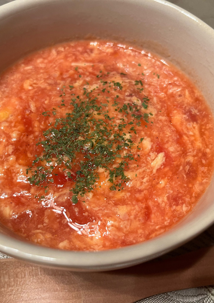 【認知症予防】トマトと卵のとろっとスープ-レシピのメイン写真