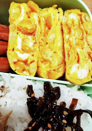 お弁当やおつまみに♪コーンの卵焼き♡-レシピのメイン写真
