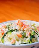 毛ガニと小松菜の混ぜ込みご飯