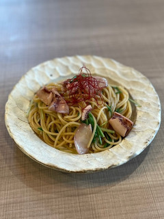 【ワンパン】イカと水菜のペペロンチーノ-レシピのメイン写真