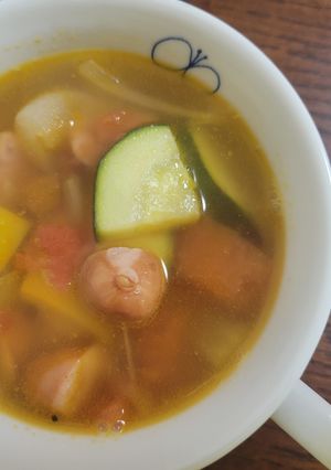 夏野菜のスープ/七尾給食-レシピのメイン写真
