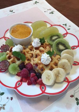 おうちカフェ＊ワッフルと季節のフルーツ-レシピのメイン写真