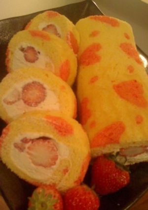 イチゴのロールケーキ☆ホワイトデー-レシピのメイン写真