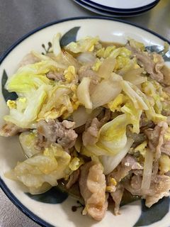 豚こまキャベツ卵オイスターソース炒め-レシピのメイン写真
